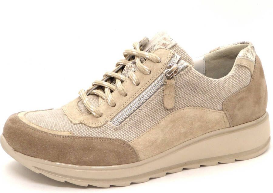 Durea Dames Sneaker 6263-685-0257 Beige Combi Wijdte H (38.5)