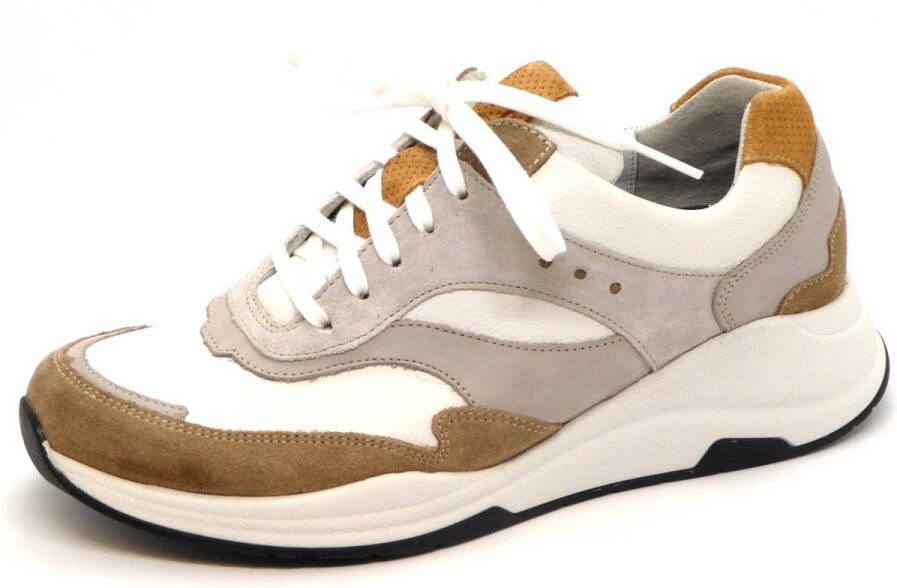 Durea Dames Sneaker 6267 685 9706 Wit Grijs Beige Wijdte H