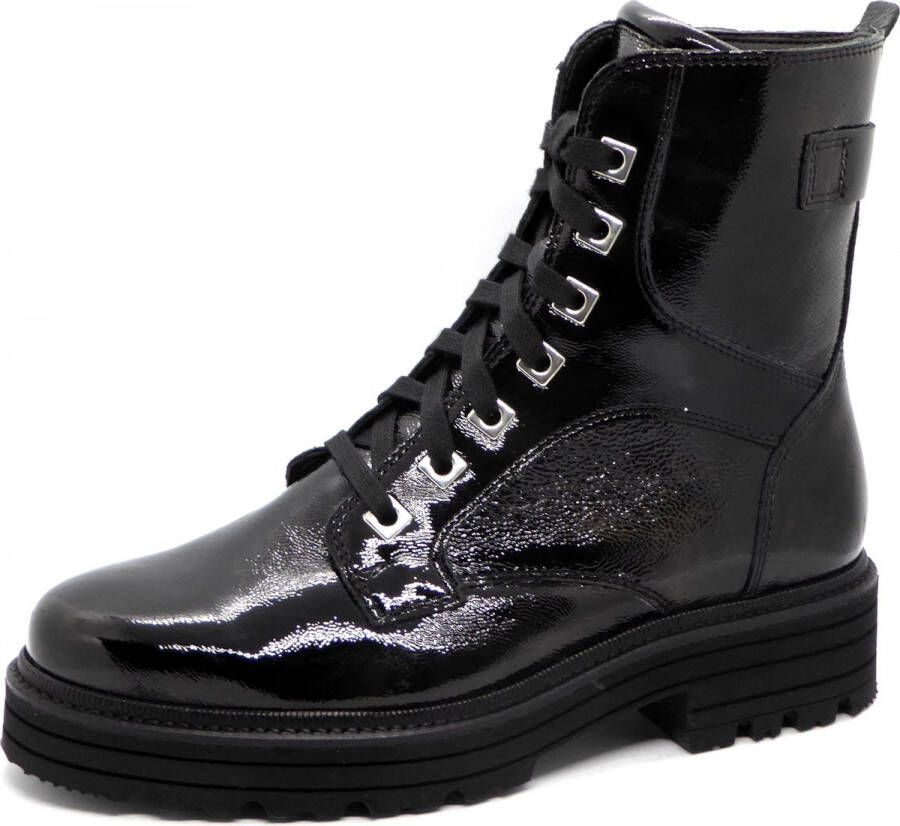 Durea Veterboots Dames Laarzen Damesschoenen Leer 9758 755 Zwart