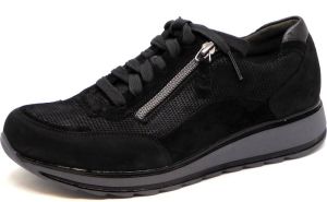 Durea Dames Veterschoen 6263-685-9837 Zwart Combi Wijdte H ½