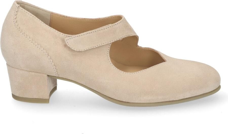 Durea 5755 005 0502 Beige bandschoen op een hakje wijdte H - Foto 2