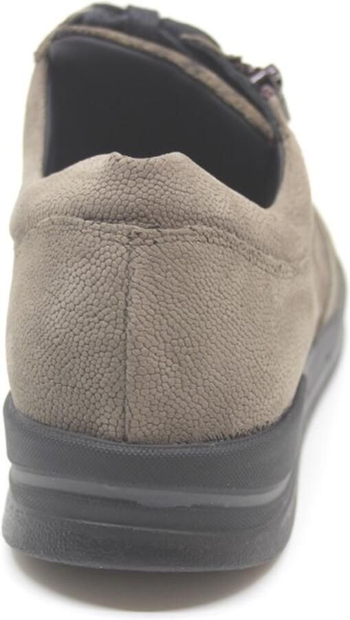 Durea 6226 288 0112 Taupe kleurige dames brede veterschoen met rits - Foto 4