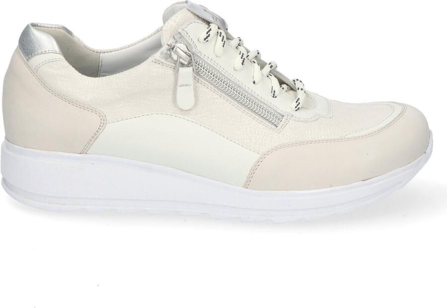 Durea 6263~H~~~~~~~~~~~~~~~~~~~~~~~~ Lage sneakersDames sneakers Wit beige