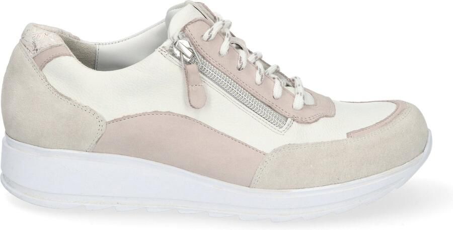 Durea 6263~E~~~~~~~~~~~~~~~~~~~~~~~~ Lage sneakersDames sneakers Wit beige
