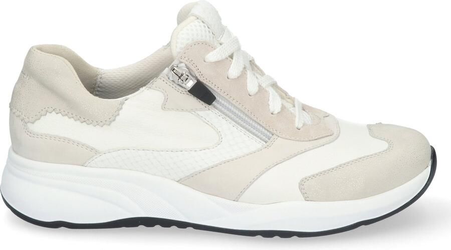 Durea 6292~H~~~~~~~~~~~~~~~~~~~~~~~~ Lage sneakersDames sneakers Wit beige