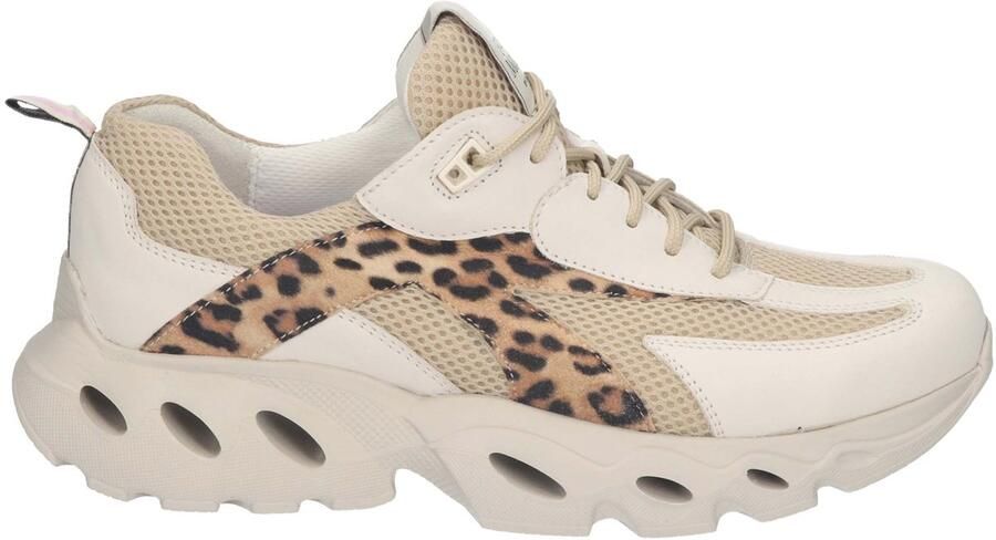 Durea 6309 H Lage sneakersDames sneakers Wit beige
