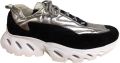 Durea zwart met zilver metallic dames sneakers - Multicolor