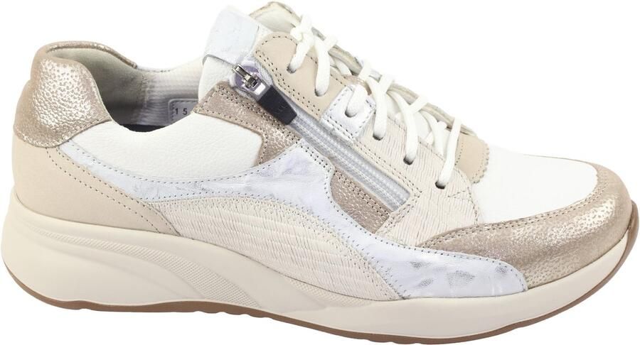 Durea Sneaker 6318 608 2077 Taupe Wit Zilver Wijdte K - Foto 3