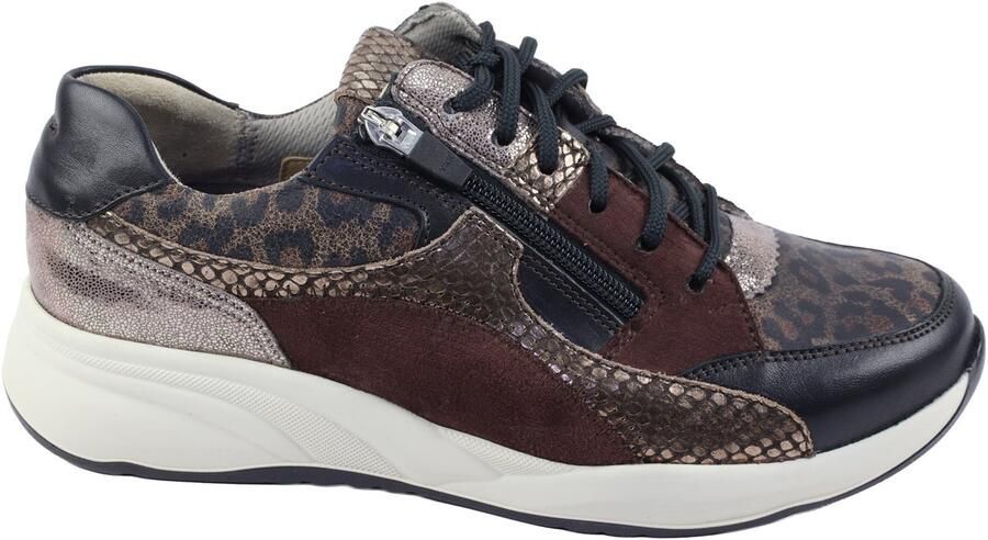 Durea 6318.608.2264 Zwart taupe d. bruin sneaker K-wijdte - Foto 2