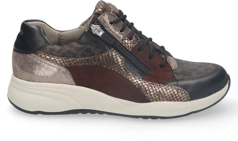 Durea 6318.608.2264 Zwart taupe d. bruin sneaker K-wijdte