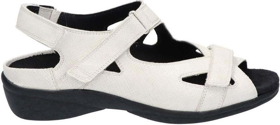 Durea 7258 witte dames sandaal met uitneembaar voetbed en 2 klittenbanden - Foto 2