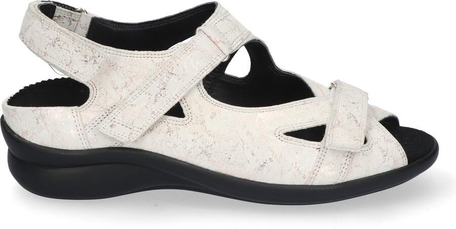 Durea 7376~H~~~~~~~~~~~~~~~~~~~~~~~~ Platte sandalenDames Sandalen Wit beige