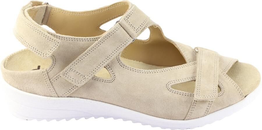Durea 7419~G~~~~~~~~~~~~~~~~~~~~~~~~ Platte sandalenDames Sandalen Wit beige