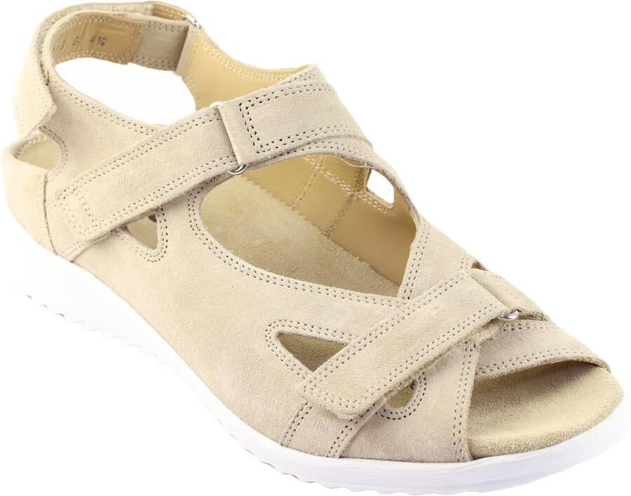 Durea 7419~G~~~~~~~~~~~~~~~~~~~~~~~~ Platte sandalenDames Sandalen Wit beige