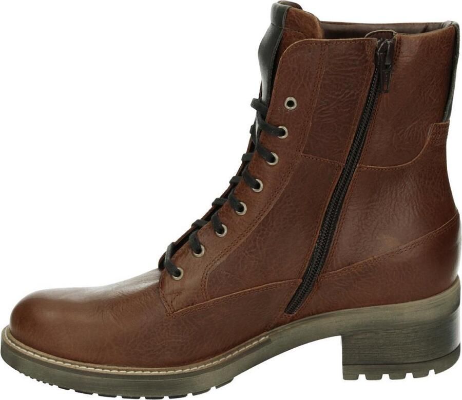 Durea 9725~H~~~~~~~~~~~~~~~~~~~~~~~~ Hoge sneakersVeterlaarzenDames veterschoenenDames sneakersHalf-hoge schoenen Cognac - Foto 3