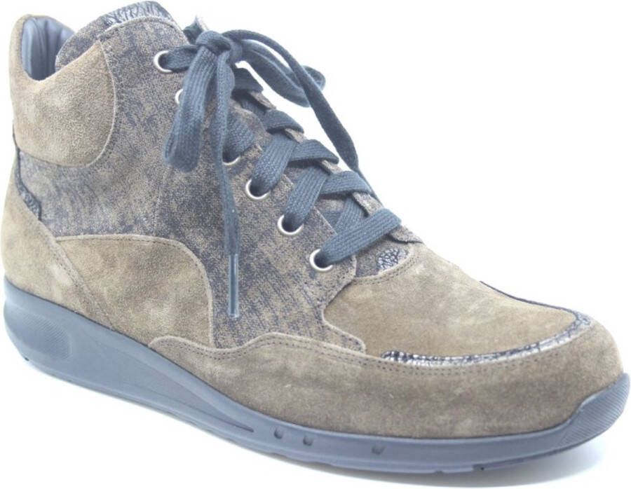 Durea 9735~G~GO~~~~~~~~~~~~~~~~~~~~~ Hoge sneakers Veterlaarzen Dames veterschoenen Dames sneakersHalf-hoge schoenen Bruin