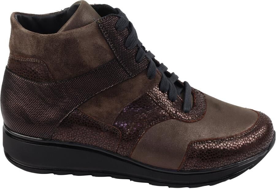Durea 9745 Veterboots Vrouwen donker bruin