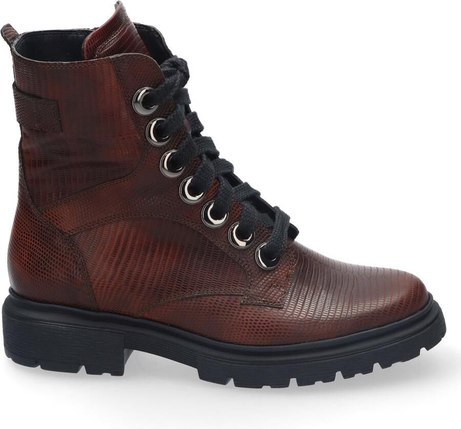 Durea 9809~K~~~~~~~~~~~~~~~~~~~~~~~~ Hoge sneakers Veterlaarzen Dames veterschoenen Dames sneakersHalf-hoge schoenen Bruin