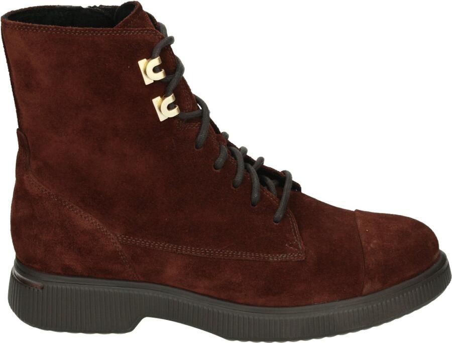 Durea 9837 H Hoge sneakers Veterboots Dames veterschoenen Dames sneakersHalf-hoge schoenen Bruin