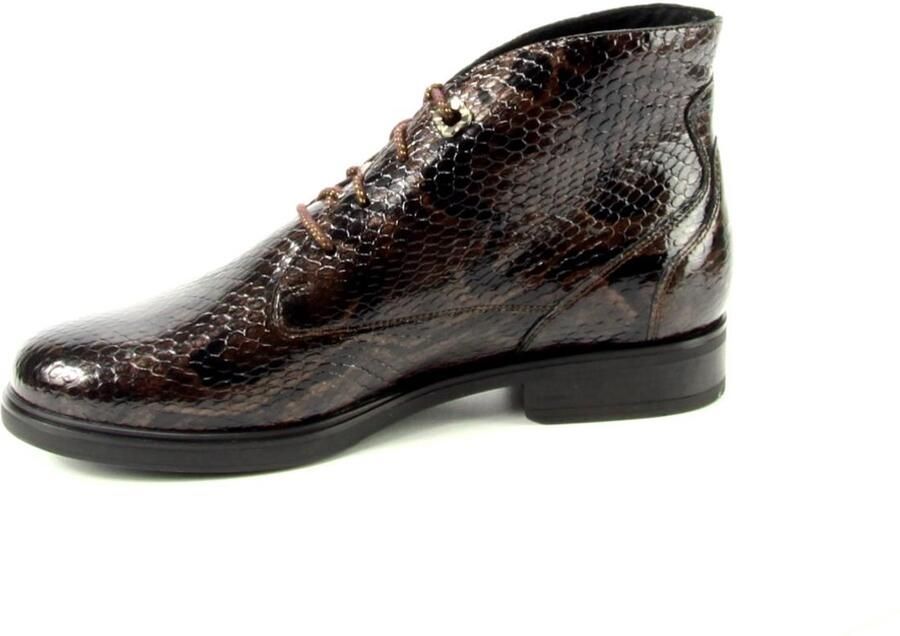 Durea Dames Veterboot Artikel 9840.838.2215 Wijdte K Extra breed Bruin snake print