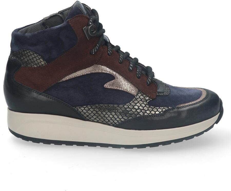 Durea 9842 K Hoge sneakers Veterboots Dames veterschoenen Dames sneakersHalf-hoge schoenen Zwart