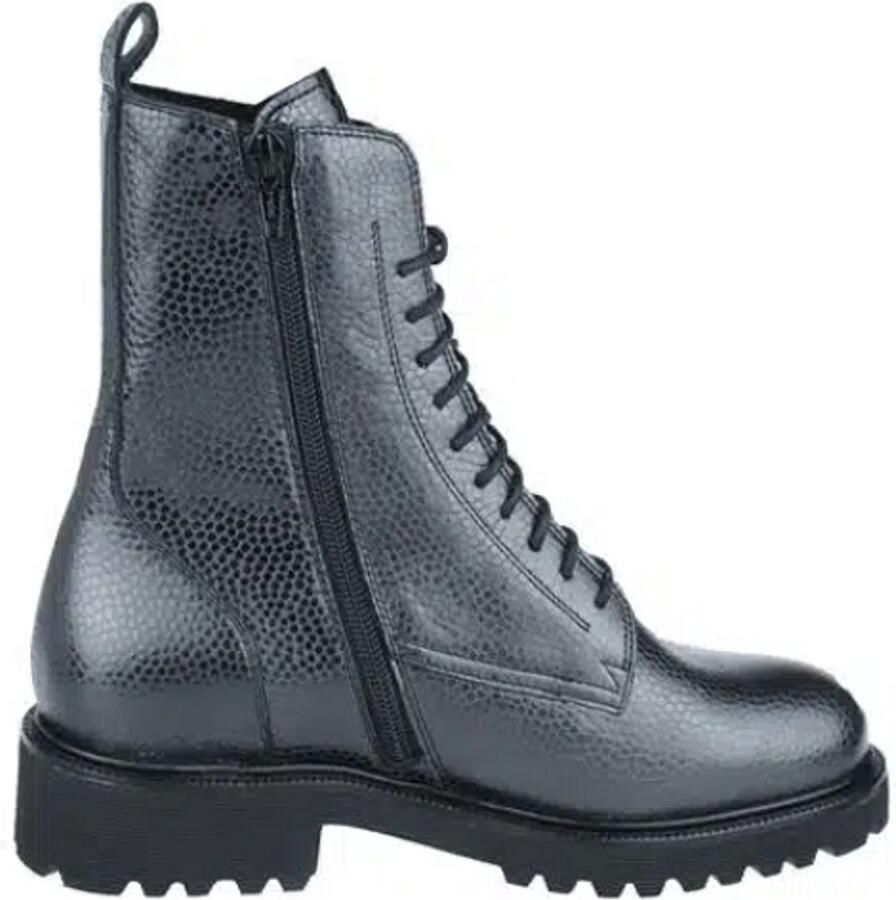 Durea Veterboot 9801 188 1207 Zwart Grijs Wijdte K