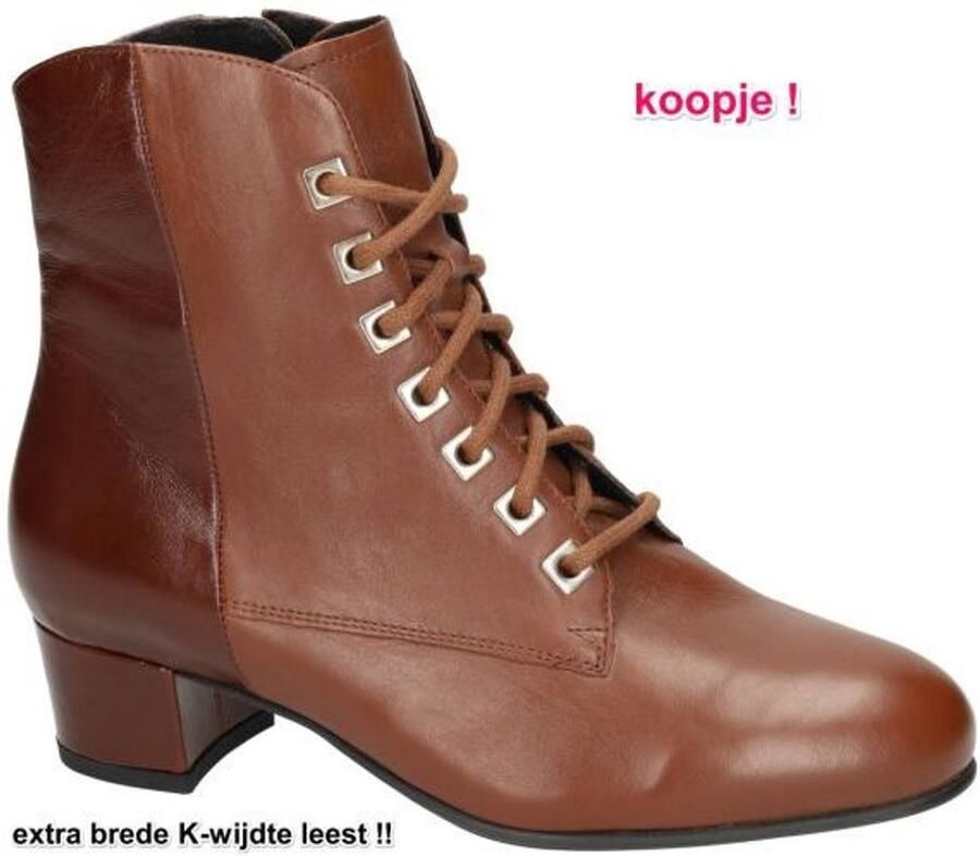 Durea -Dames cogna caramel enkellaarzen