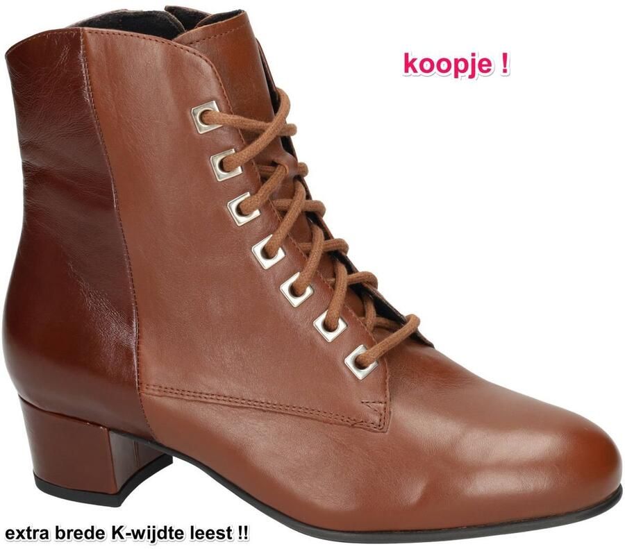 Durea -Dames cogna caramel enkellaarzen