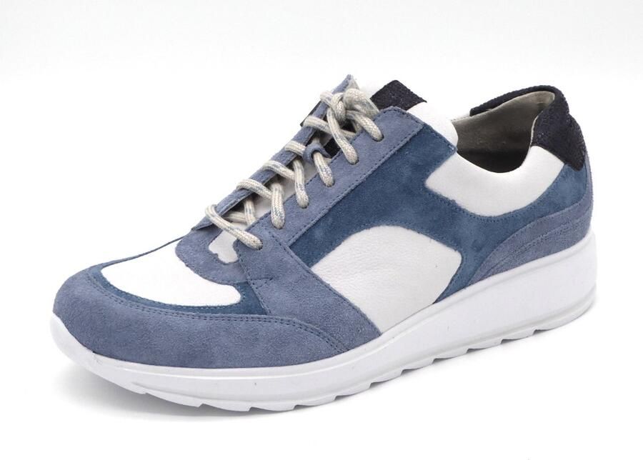 Durea Dames Sneaker 6315-685-2128 Jeansblauw Wit Wijdte H (41)