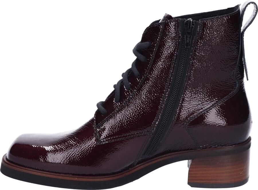 Durea Dames veterboot Artikel 9813 828 7529 Extra Breed Wijdte K Bordeaux rood lakleer