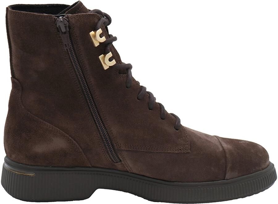 Durea Dames Veterboot Artikel 9837.835.5521 Wijdte H Bruin Suede