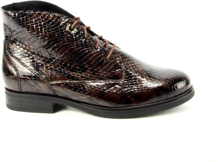 Durea Dames Veterboot Artikel 9840.838.2215 Wijdte K Extra breed Bruin snake print - Foto 2