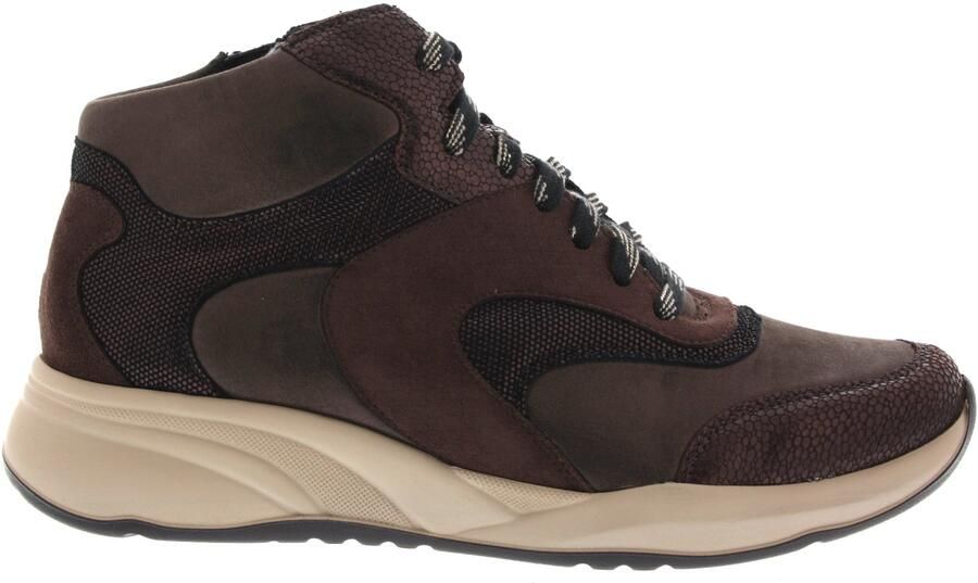 Durea Flex Dames Veterboot 9835-605-2365 Bruin Combi Wijdte H (40.5)