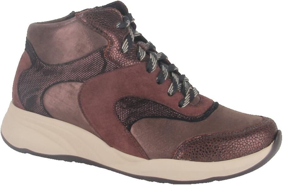 Durea Flex Dames Veterboot 9835-605-2365 Bruin Combi Wijdte H