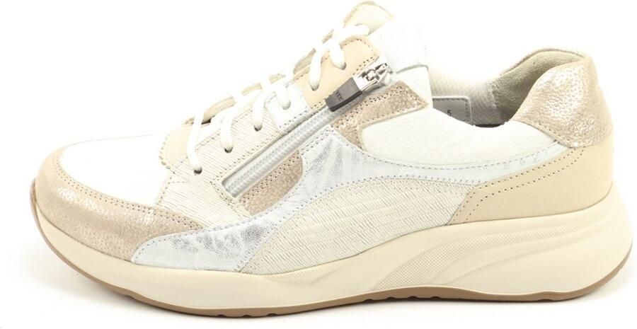 Durea Sneaker 6318 608 2077 Taupe Wit Zilver Wijdte K - Foto 3