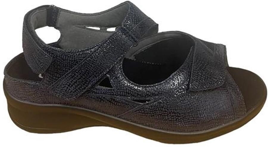 Durea 7408 220 1034 Blauwe extra brede sandalen met stretch wijdte - Foto 2