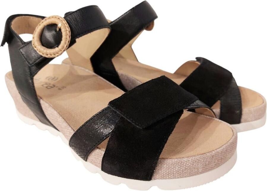 Durea Sandaal 7425 025 1602 Wijdte H Zwart Zand