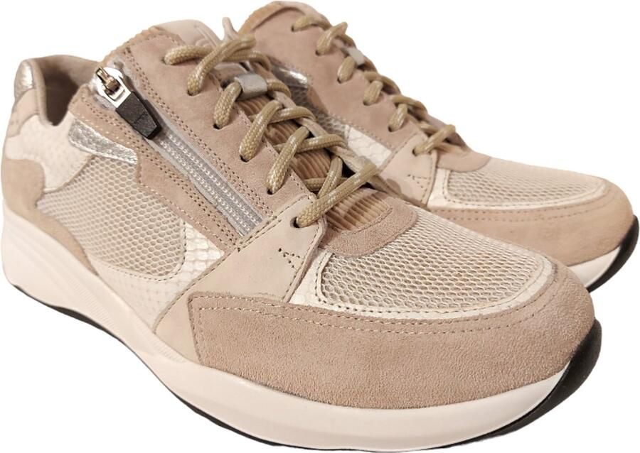 Durea Sneaker 6295 608 0955 Wijdte K Wit Taupe