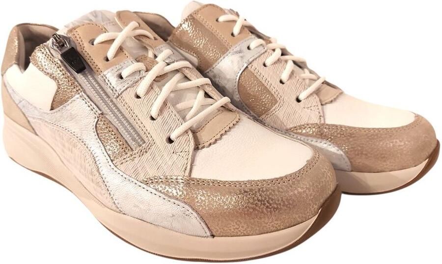Durea Sneaker 6318 608 2077 Taupe Wit Zilver Wijdte K - Foto 2