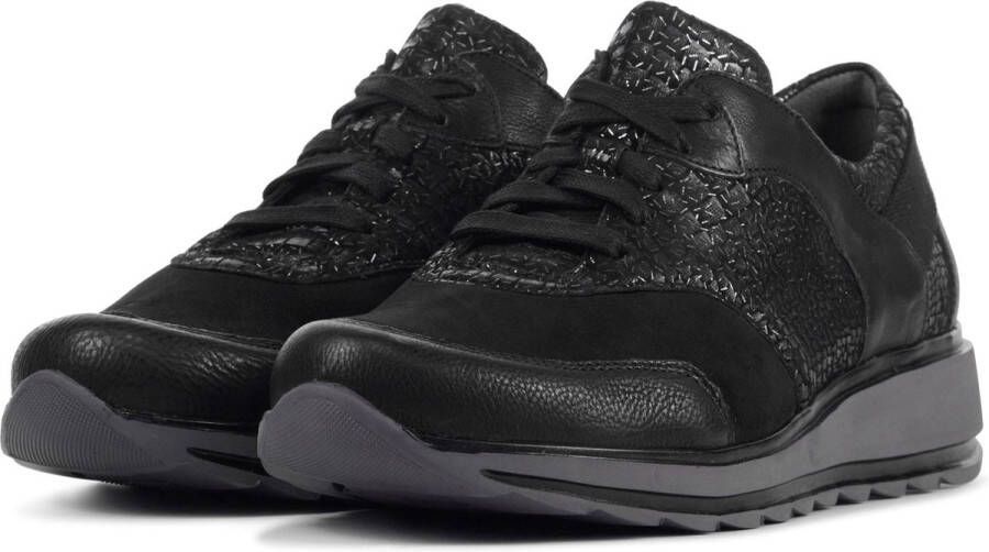 Durea Sneakers Dames Lage sneakers Damesschoenen Suède 6225 685 Zwart - Foto 7