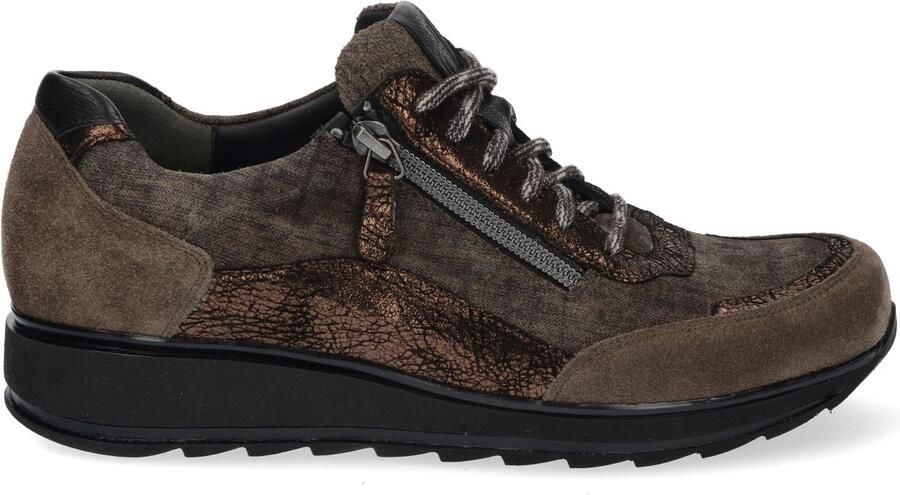 Durea Sneakers Dames Lage sneakers Damesschoenen Suède 6263 685 Bruin - Foto 2