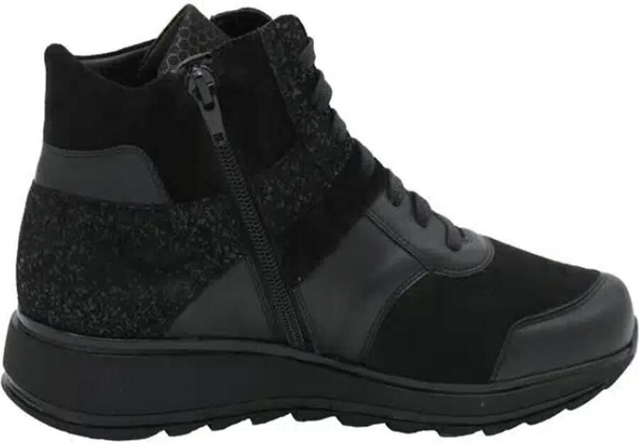 Durea 9745 H Hoge sneakersVeterbootsDames veterschoenenDames sneakersHalf-hoge schoenen Zwart - Foto 3