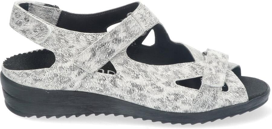 Durea 7419 witte geprinte leren sandalen
