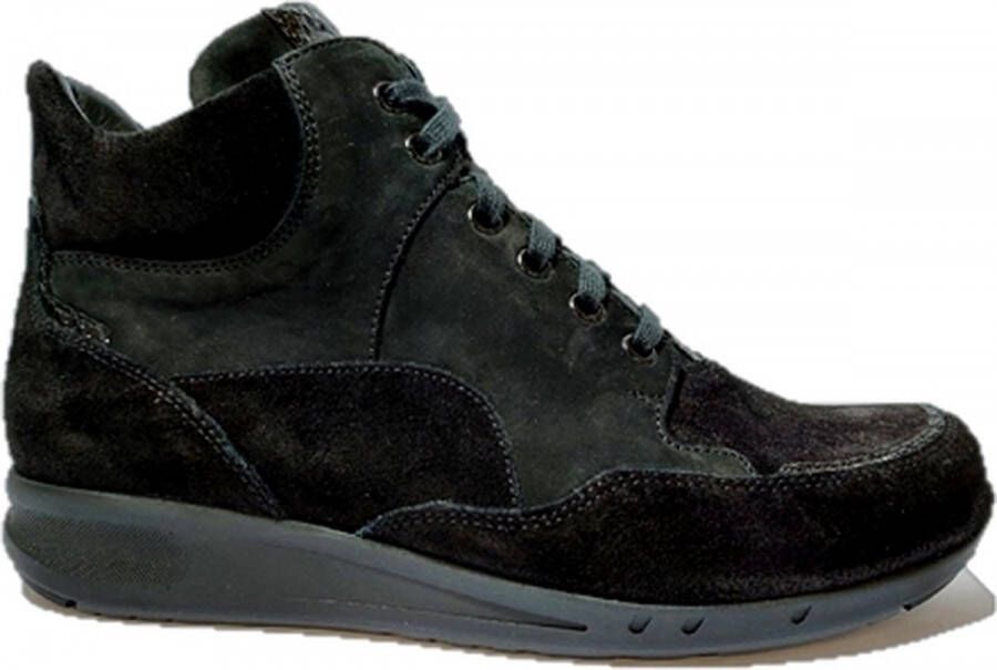 Durea 9735 K Hoge sneakersVeterlaarzenDames veterschoenenDames sneakersHalf-hoge schoenen Zwart