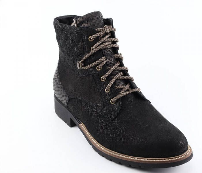 Durea 9731~H~~~~~~~~~~~~~~~~~~~~~~~~ Hoge sneakersVeterlaarzenDames veterschoenenDames sneakersHalf-hoge schoenen Zwart