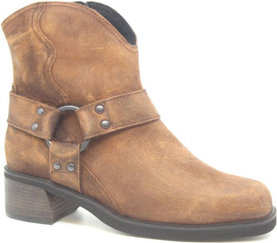 Durea Korte Laars 9820 825 1763 Bruciato Cognac Suede Wijdte H