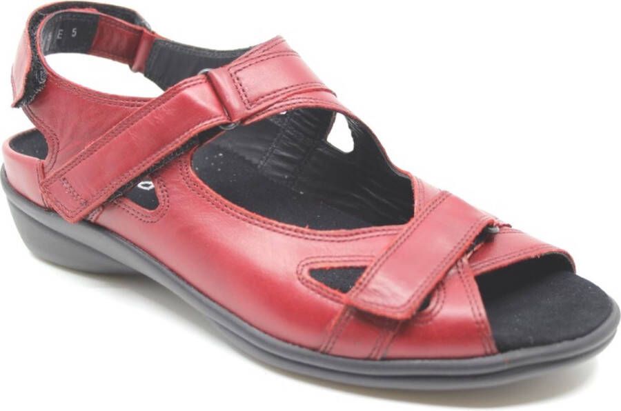 Durea sandaal 7258 215 3171 rode sandalen wijdte E