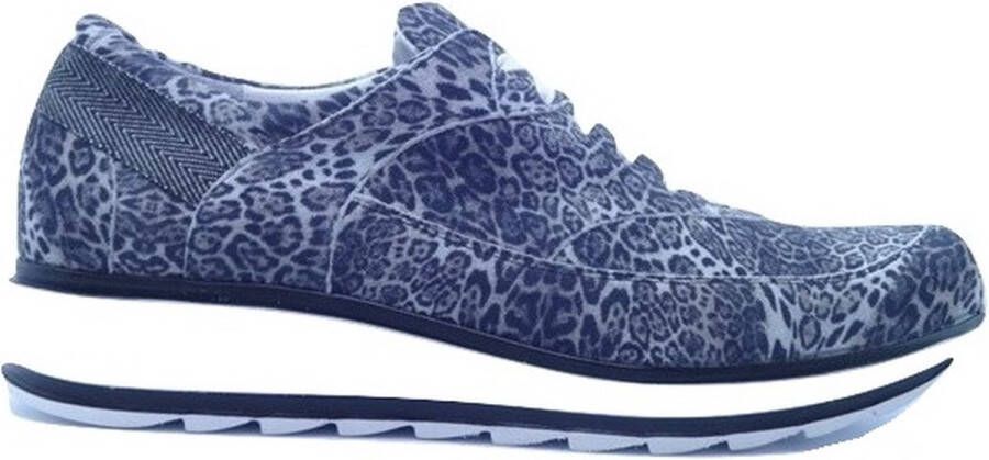 Durea Sneaker 6213 Wijdte H Zwart Grijs Zand Suede