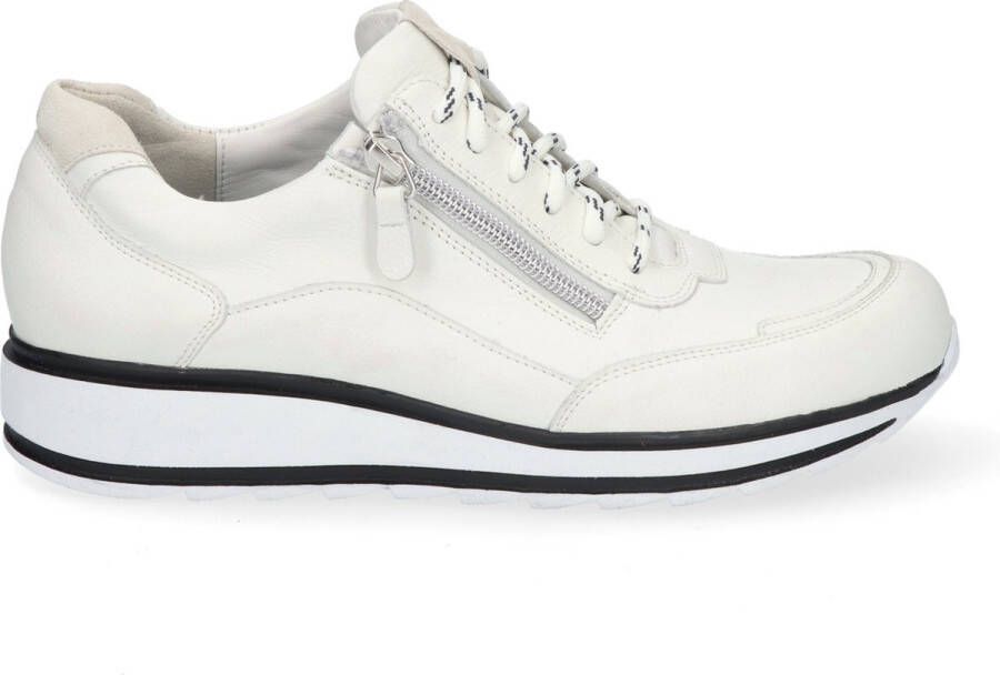 Durea 6263 682 9788 Witte smalle sneakers wijdte E