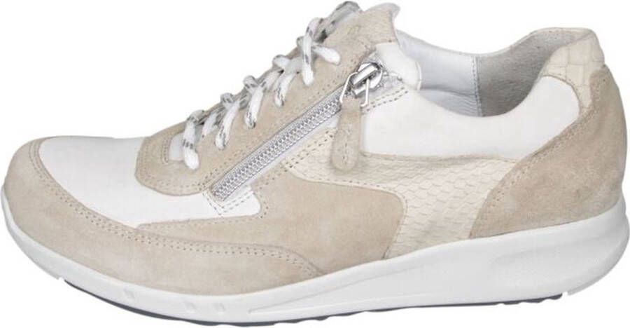 Durea 6260~H~GO~~~~~~~~~~~~~~~~~~~~~ Lage sneakersDames sneakers Wit beige